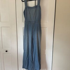 Madewell Light Blue Denim Wide-Leg Jumpsuit